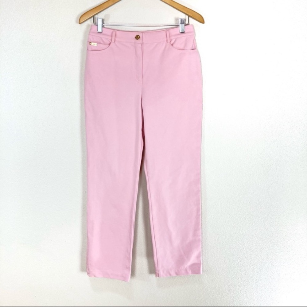 ST. John Sport Pink Stretch High Rise Straight‎ Jeans Pants Women’s Sz 6